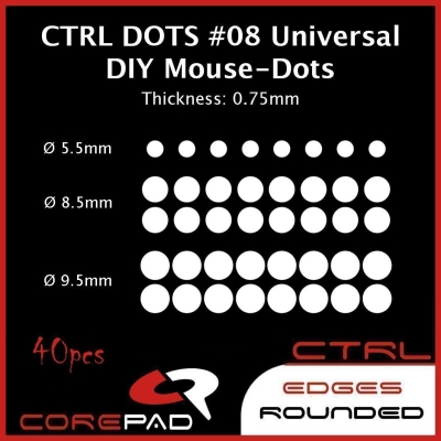 Corepad Skatez DOTS AIR CTRL #08 08 Universal DIY Dot GHOSTGLIDES Edgerunner VORTEX CYCLONE PlastiX X-Raypad Jade Obsidian PRO Esports Tiger ICE